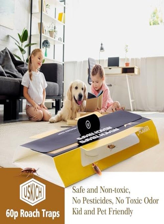USKICH 20 Pack Roach Traps, Cockroach Traps Indoor Home, Glue Roach Traps, Child & Pets Safe(Upgrade Recipe) - Image 5